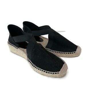 Bettye Muller Jute Wedge Espadrilles Made in Spain Strappy Size 38 US 7 Canvas